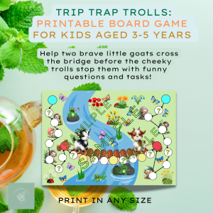 Trip Trap Trolls Adventure – Printable Preschool Board Game | Educational Printable for Ages 3–5 | Troll & Goat Story Game | Counting & Imagination Play
