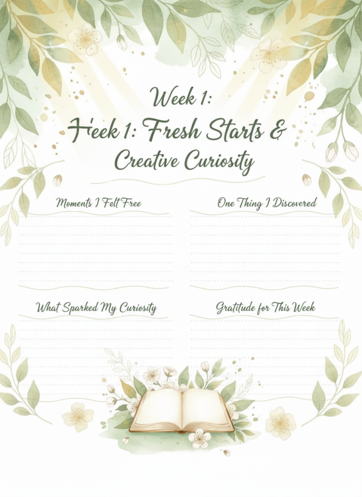 March Reset: A Mindful Freedom & Curiosity Mini Journal, Weekly Pages