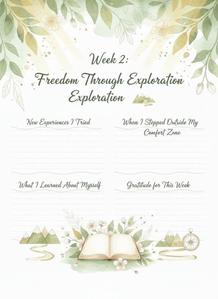 March Reset: A Mindful Freedom & Curiosity Mini Journal, Weekly Pages