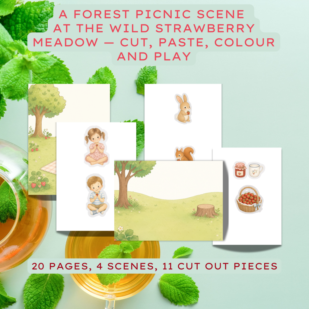PLR Mini Cut & Paste Wild Strawberry Picnic Kit