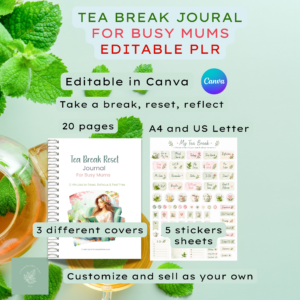 Tea Break Journal for Busy Mums PLR| Editable Template