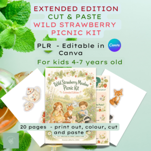 Wild Strawberry Meadow Picnic Kit — Extended Edition | PLR Kids Activity Pack | Cut & Paste Printable | Canva Editable (Copy)