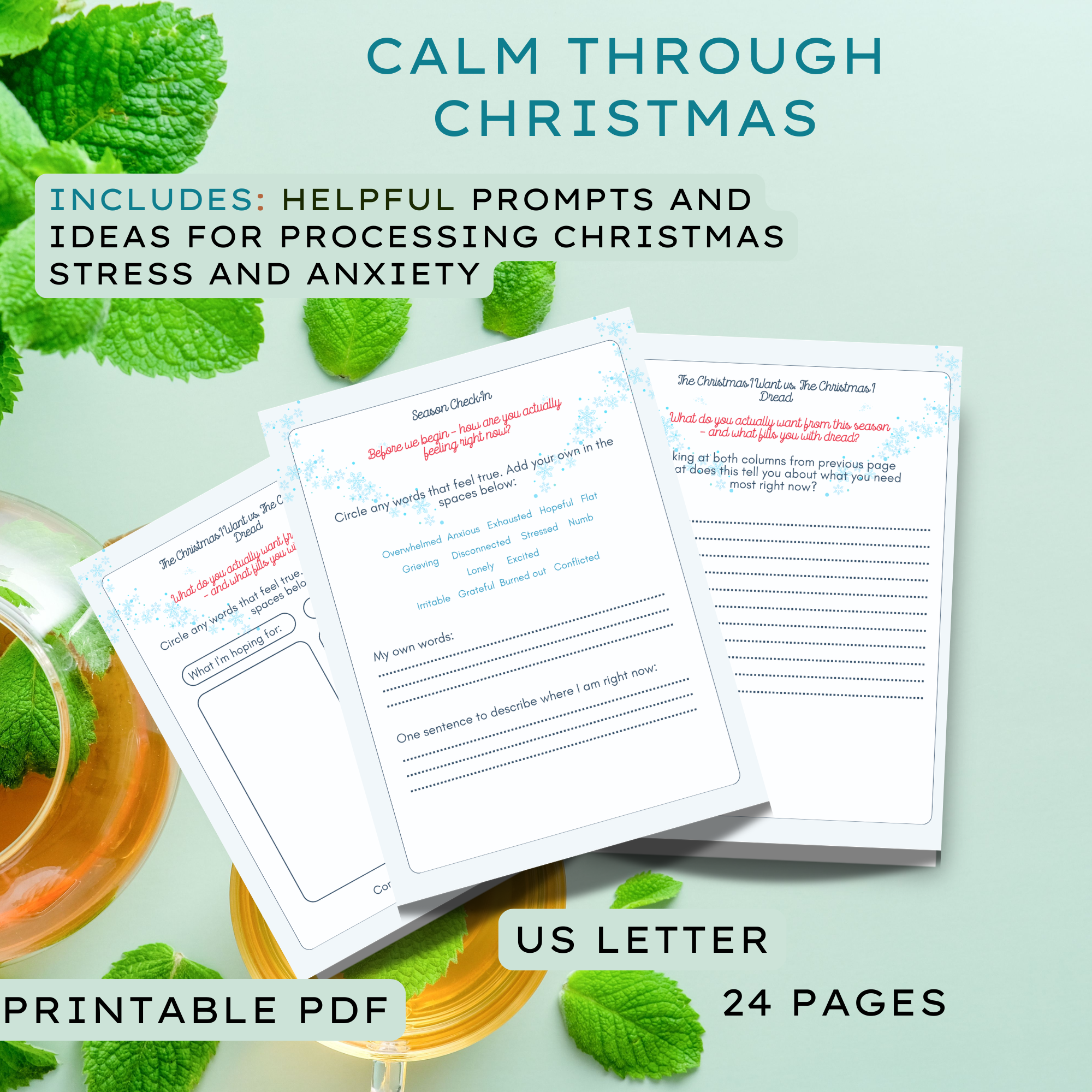 Calm Through Christmas: A Printable Journal for Christmas Anxiety & Winter Blues Printable PDF - Image 3