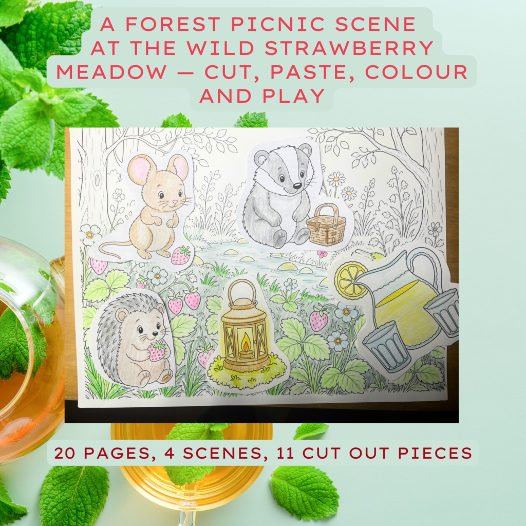 Wild Strawberry Meadow Picnic Kit — Extended Edition | PLR Kids Activity Pack | Cut & Paste Printable | Canva Editable (Copy)