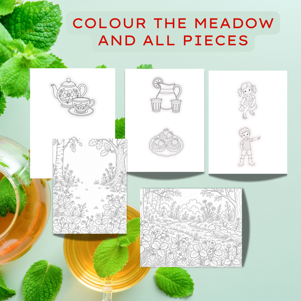 Wild Strawberry Meadow Picnic Kit — Extended Edition | PLR Kids Activity Pack | Cut & Paste Printable | Canva Editable (Copy)