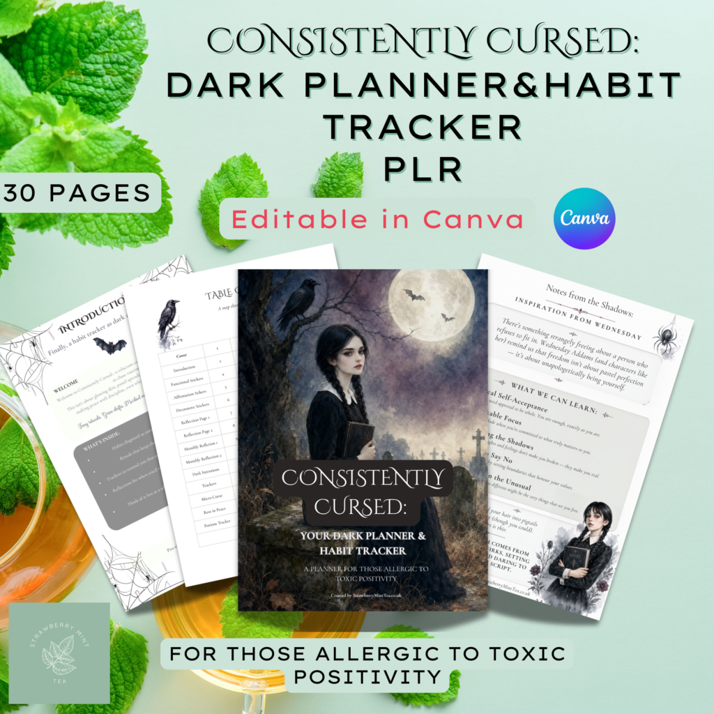 Consistently Cursed Dark Planner&Habit Tracker PLR