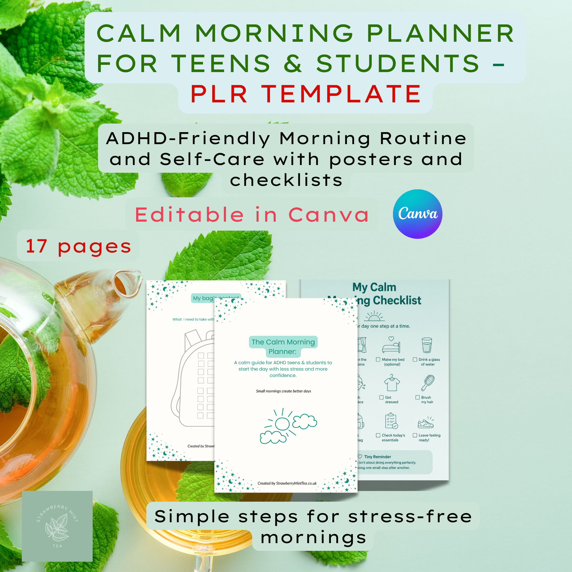 Calm Morning Planner PLR Mockup