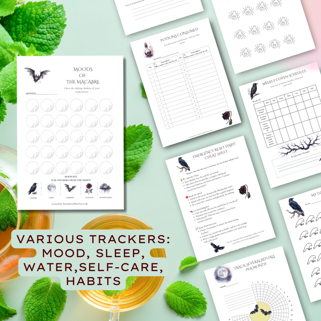 Consistently Cursed Dark Planner&Habit Tracker PLR