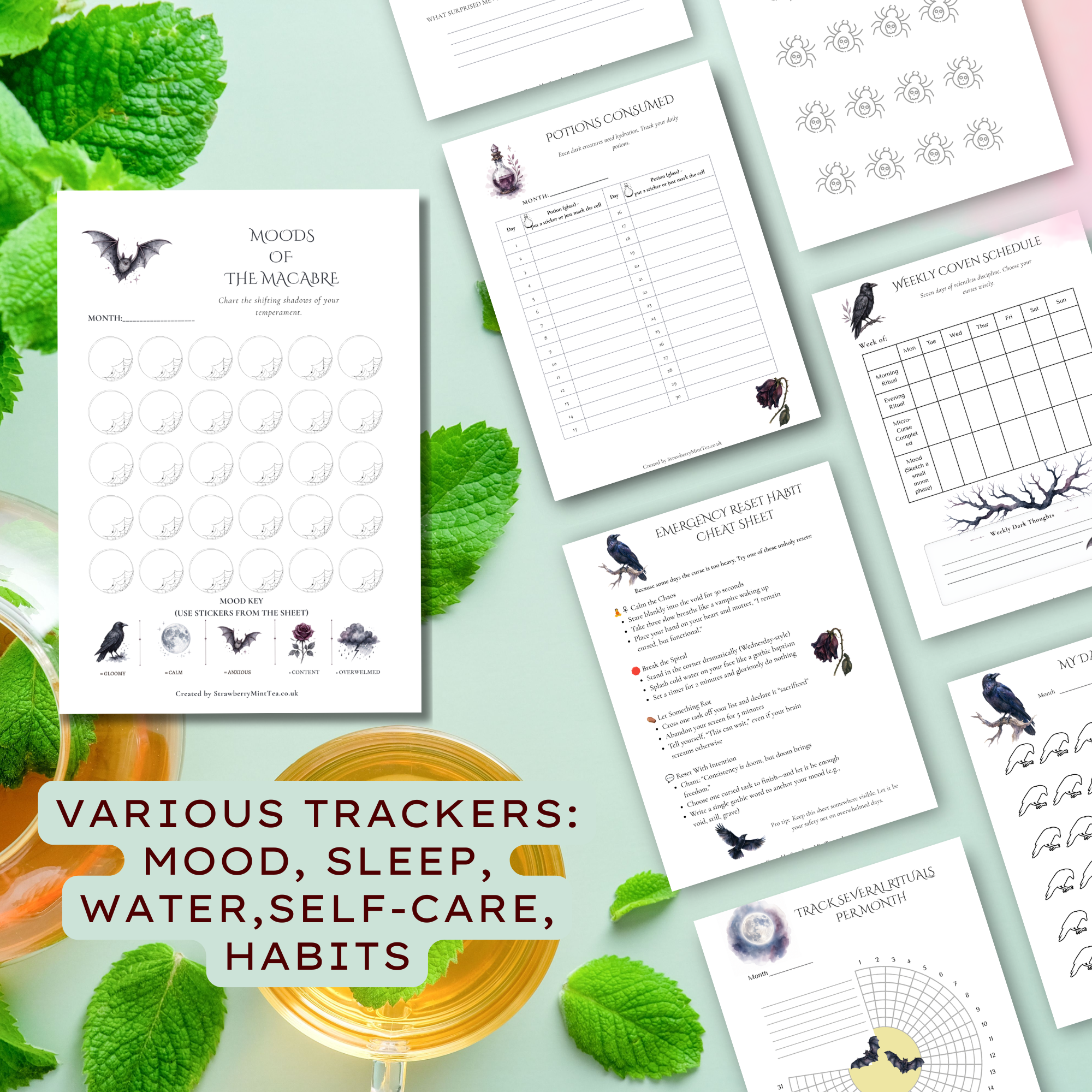 Consistently Cursed Dark Planner&Habit Tracker PLR - Image 4