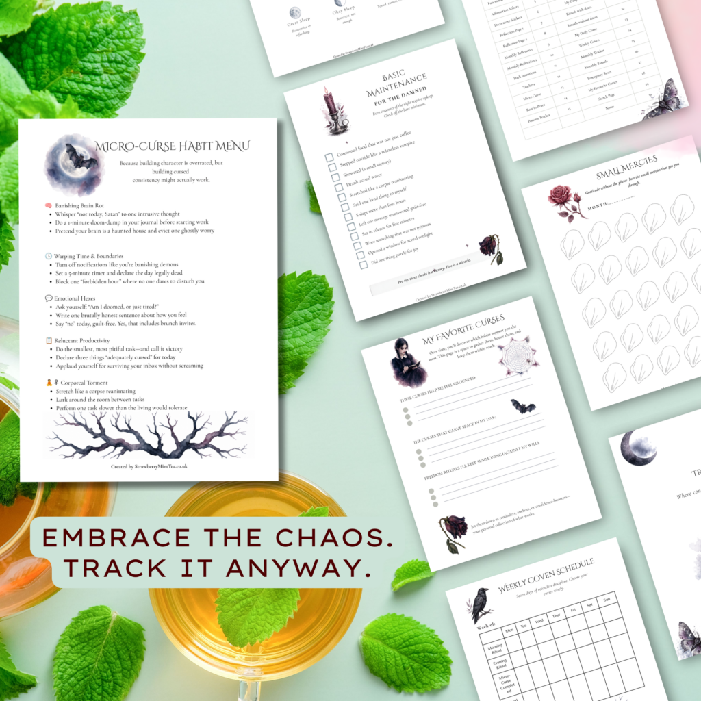 Consistently Cursed Dark Planner&Habit Tracker PLR
