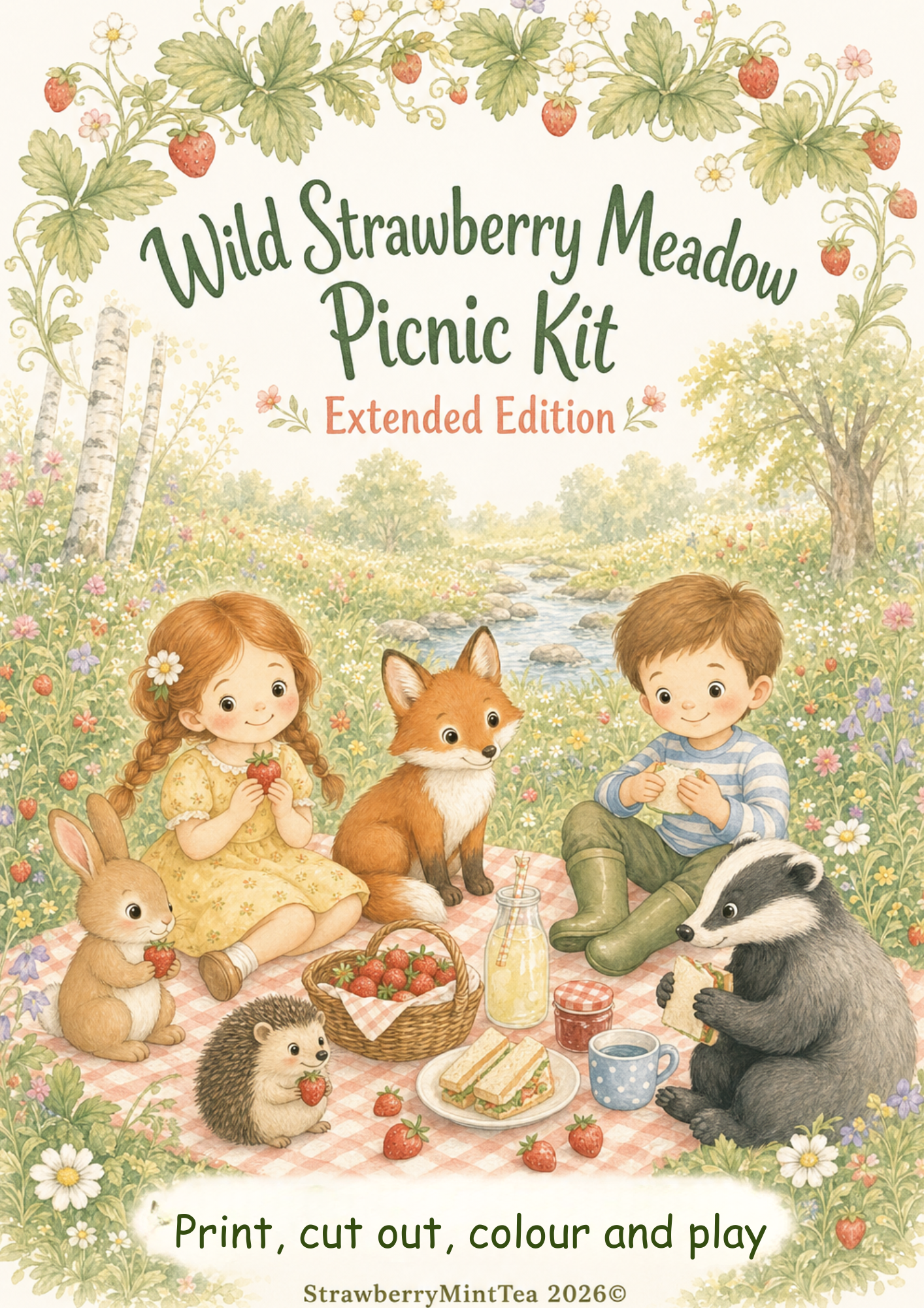 Bring the Wild Strawberry Meadow Home: A Cut & Paste Picnic Adventure for Kids