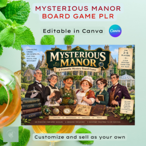 Mysterious Manor Board Game PLR