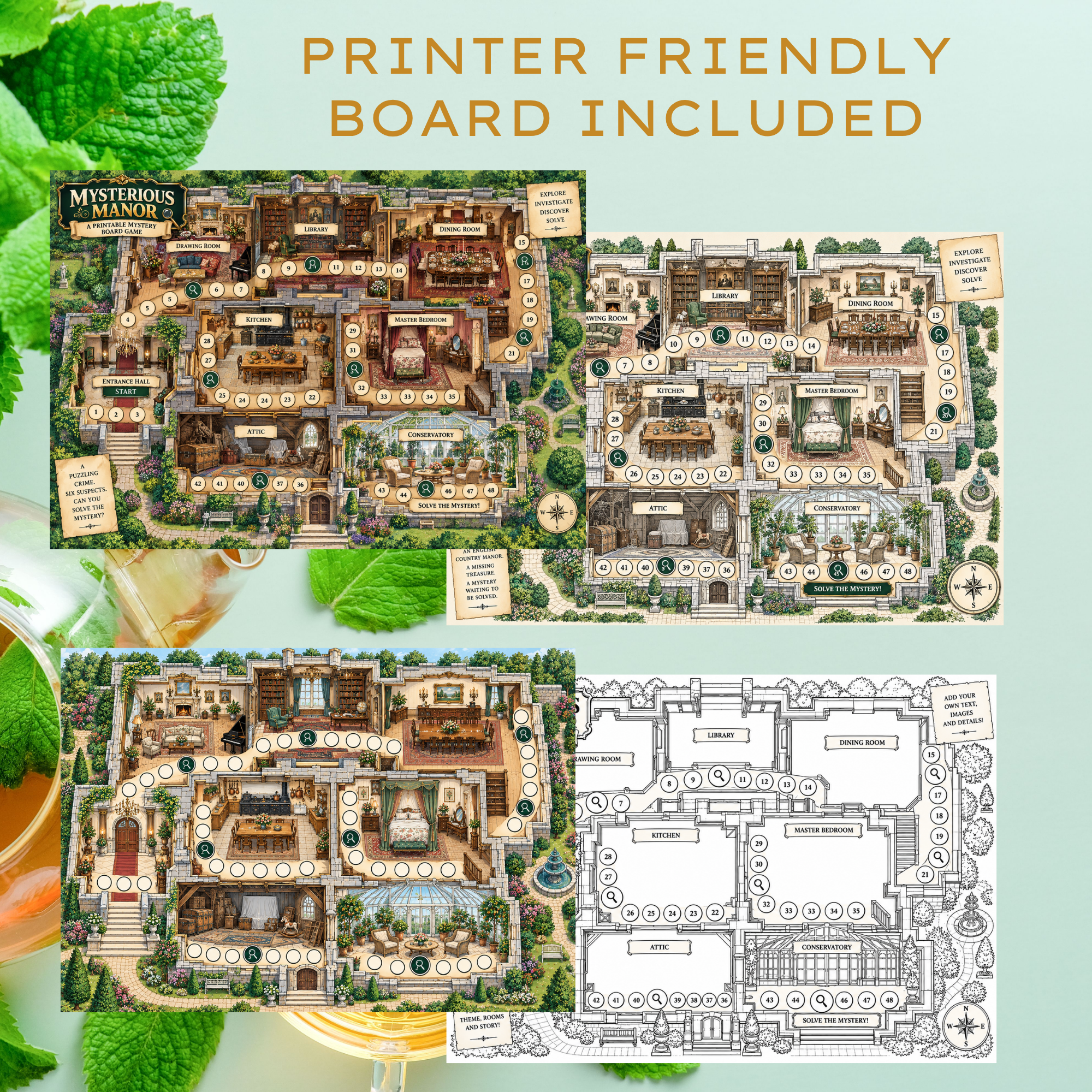 Mysterious Manor Board Game PLR - Image 3