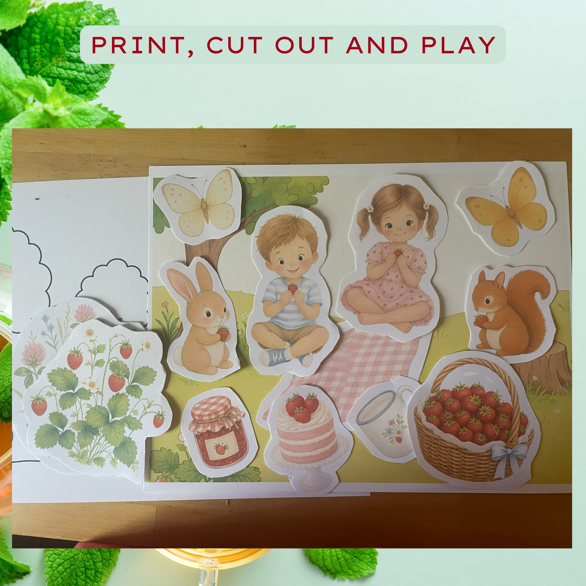 Cosy Wild Strawberry Meadow Bundle: Mazes, Tracing, Cut and Paste, Colouring and more - Image 5
