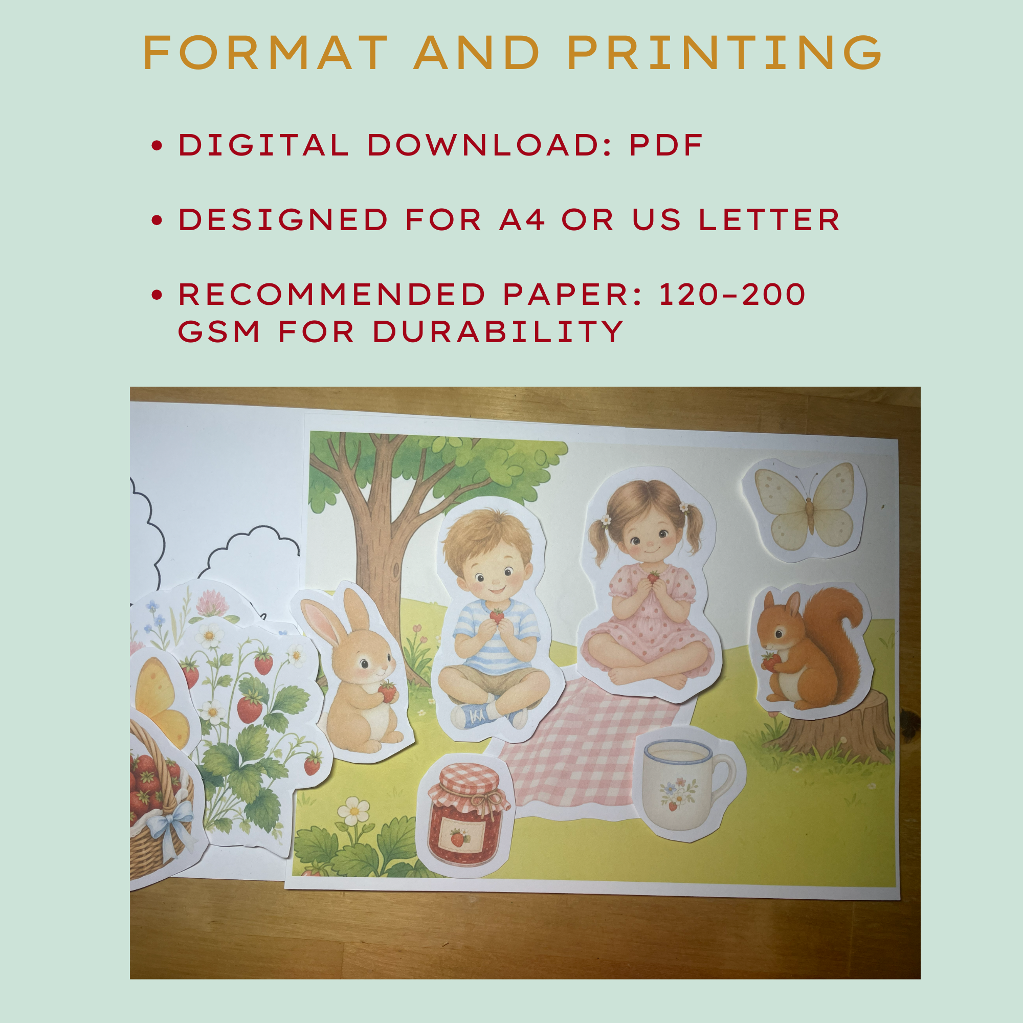 Cosy Wild Strawberry Meadow Bundle: Mazes, Tracing, Cut and Paste, Colouring and more - Image 7